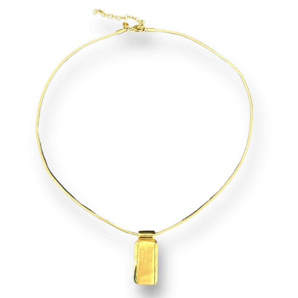 Monet Removable Bar Pendant Snake Chain Gold Tone Necklace 15-17.5"